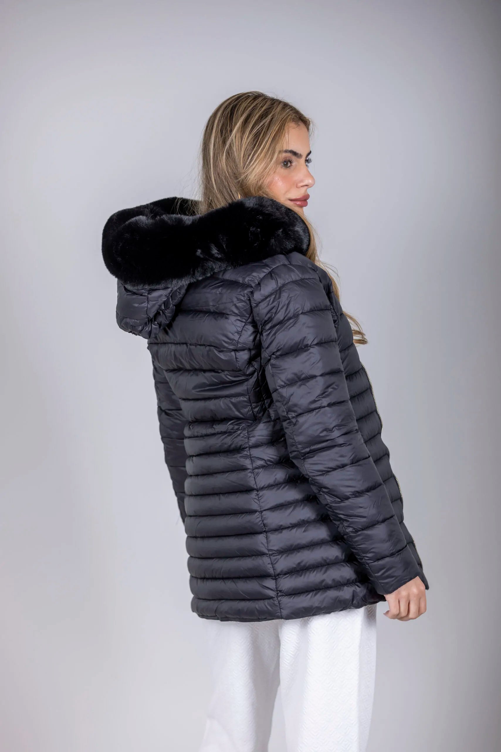 מעיל פוך פרווה ארוך