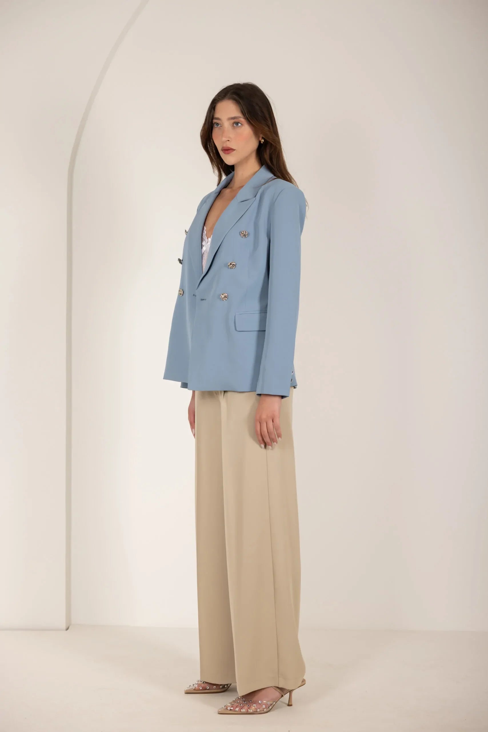 בלייזר כפתורים כסופים