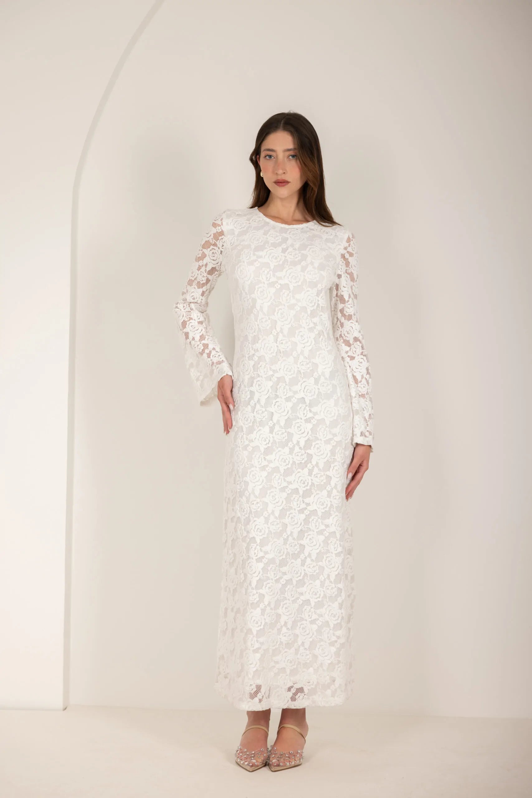 שמלת מקסי תחרה