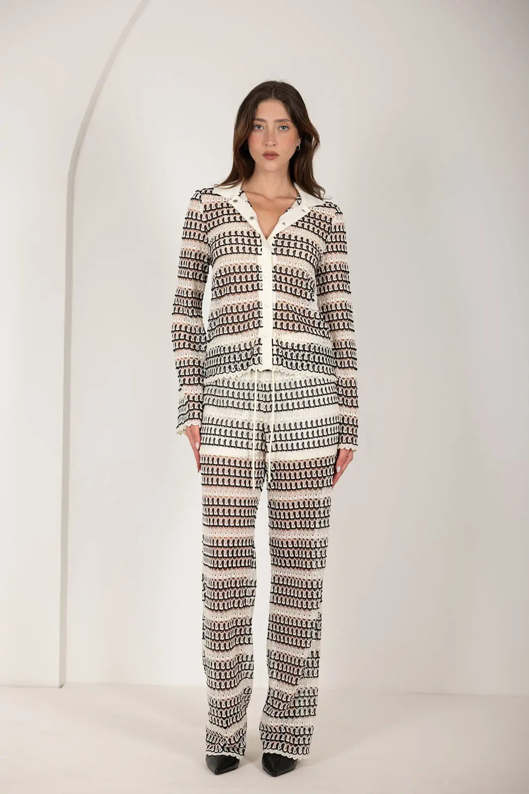 חולצת קרושה מכופתרת פסים