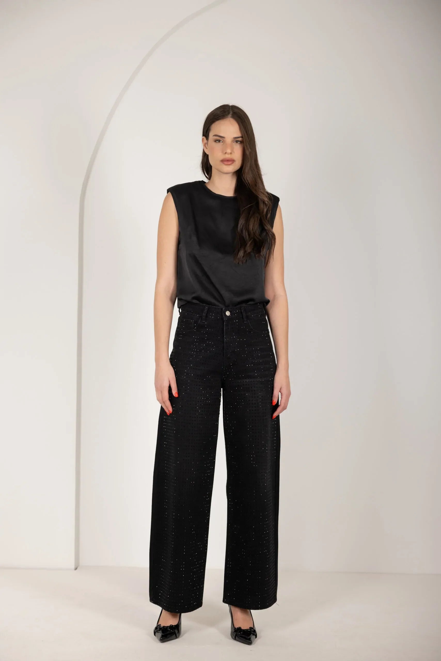 טופ סאטן מקומט