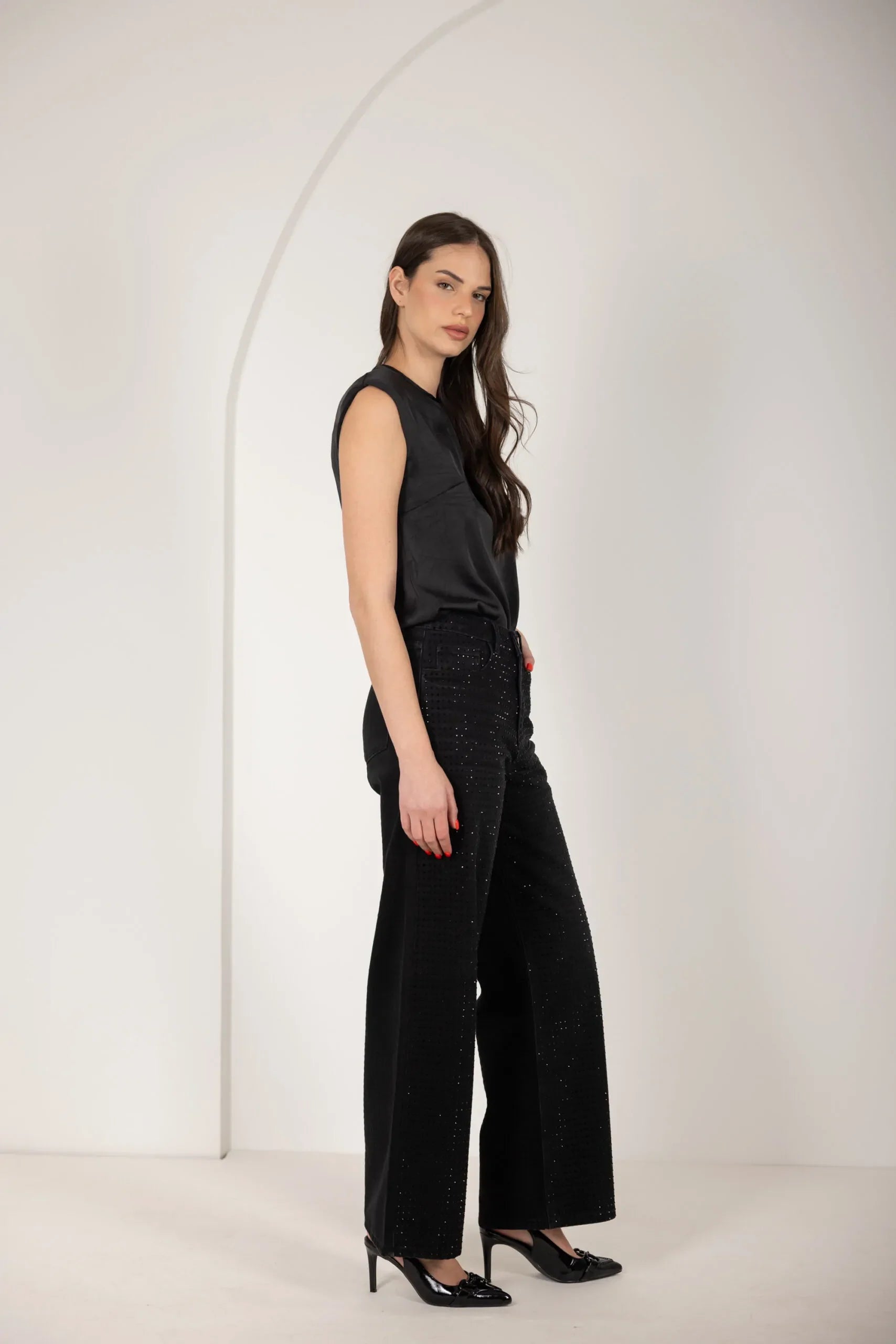 טופ סאטן מקומט