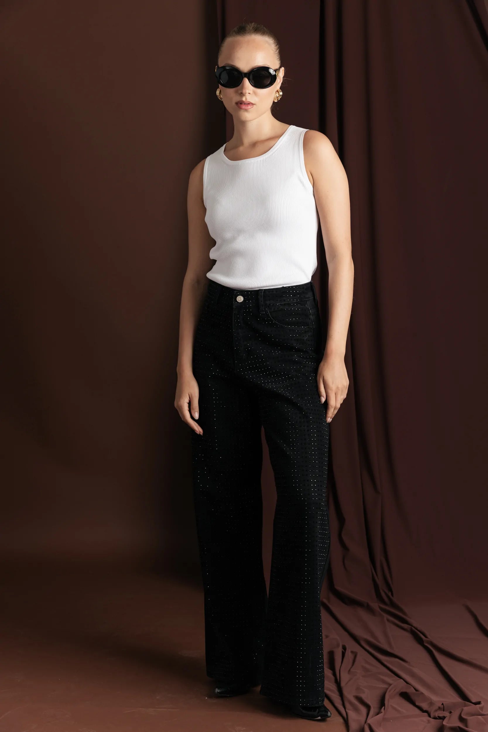 ג'ינס שחור פיזור יהלומים