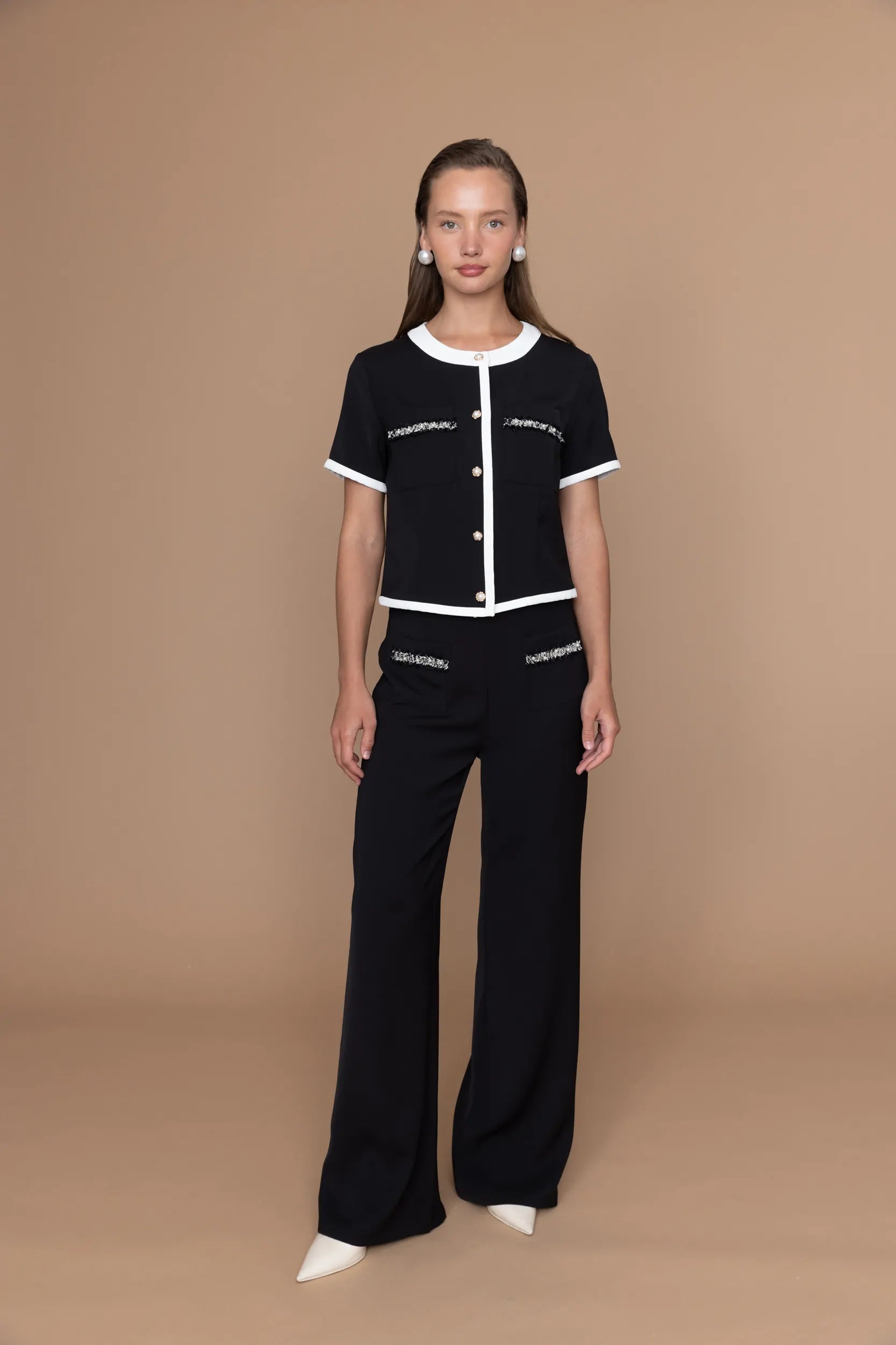 ז'קט ש.קצר עם סרט בכיס