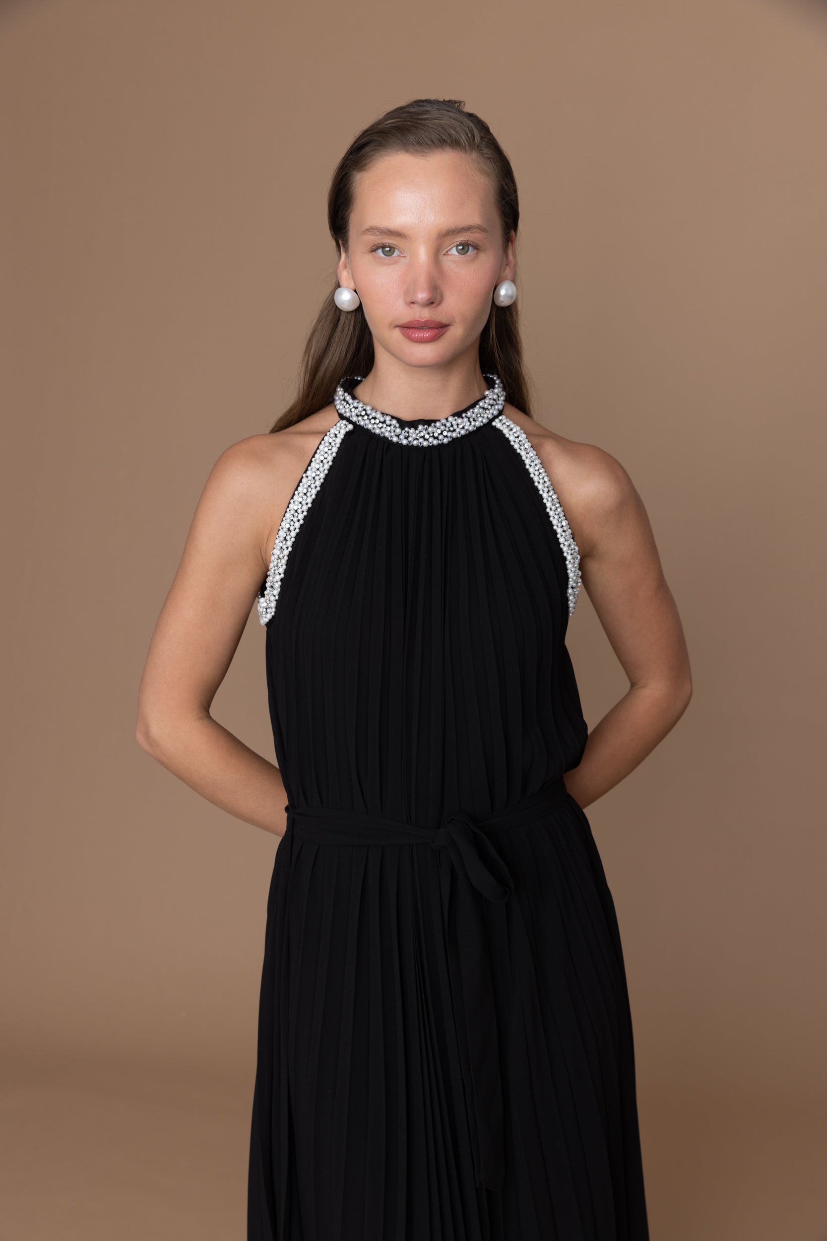 שמלת שיפון פליסה מקסי