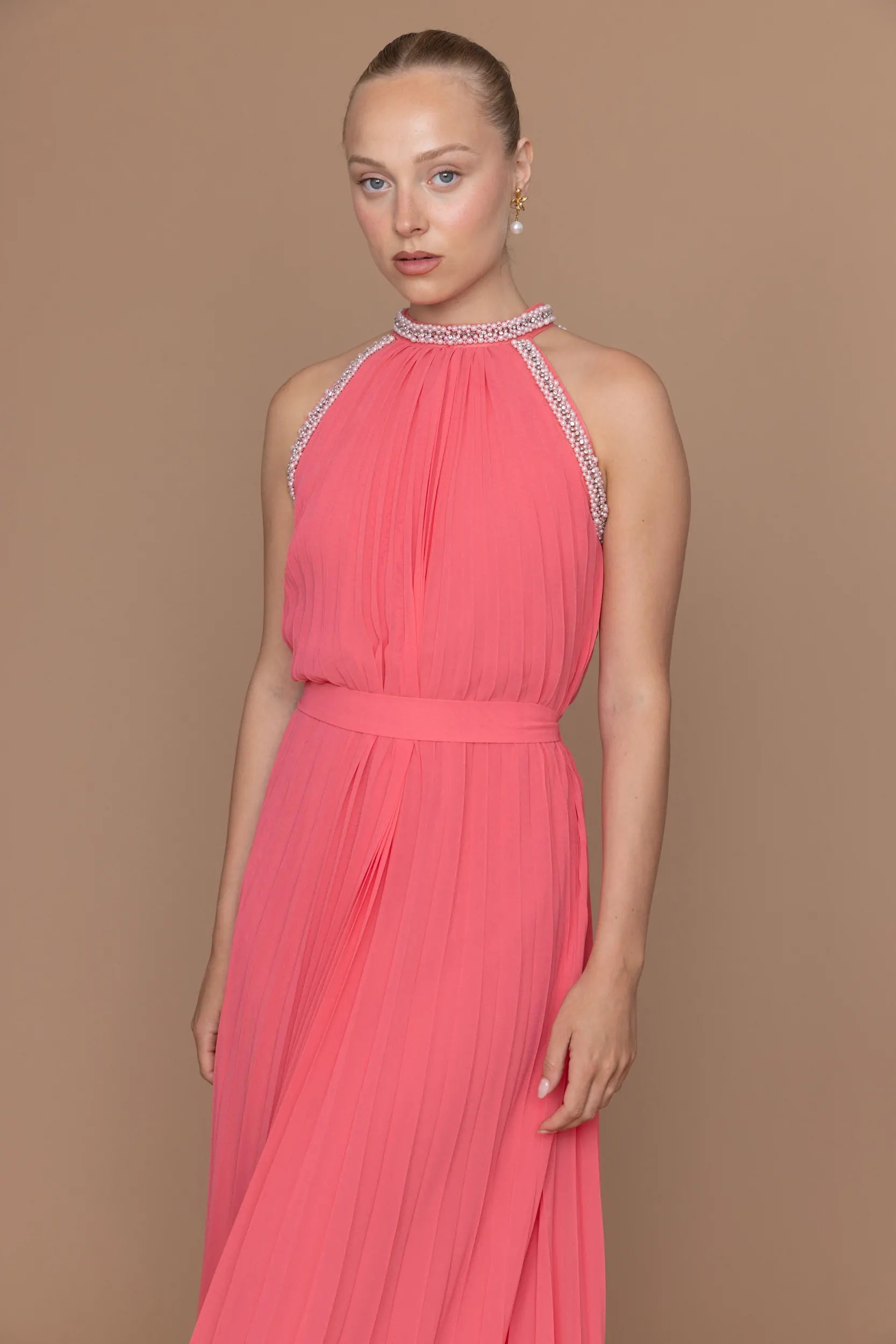 שמלת שיפון פליסה מקסי