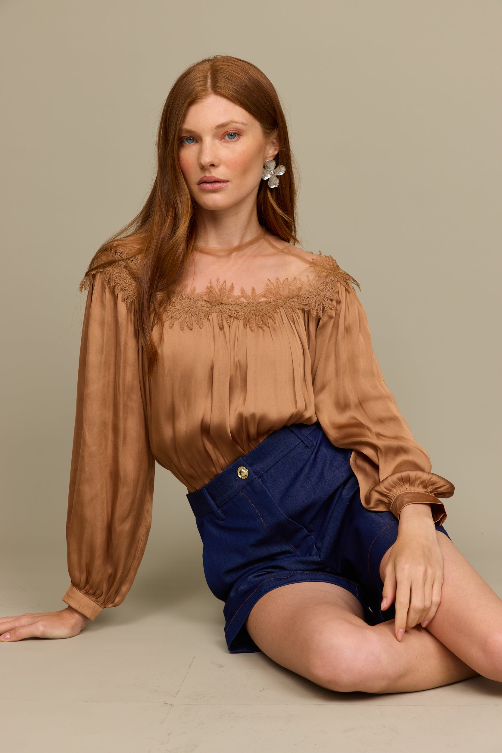 מכנס ג'ינס טנסל קצר