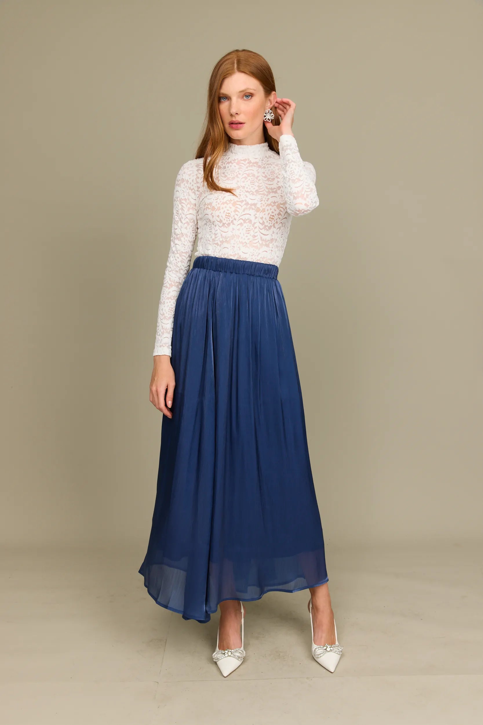 סריג תחרה צווארון גולף