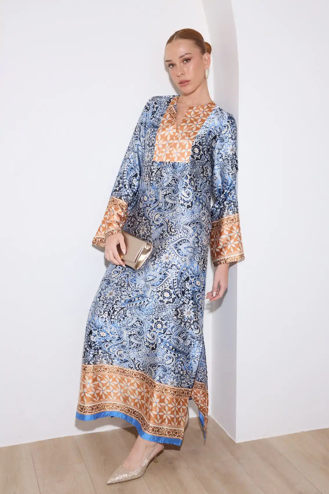 גלביה סאטן מודפסת