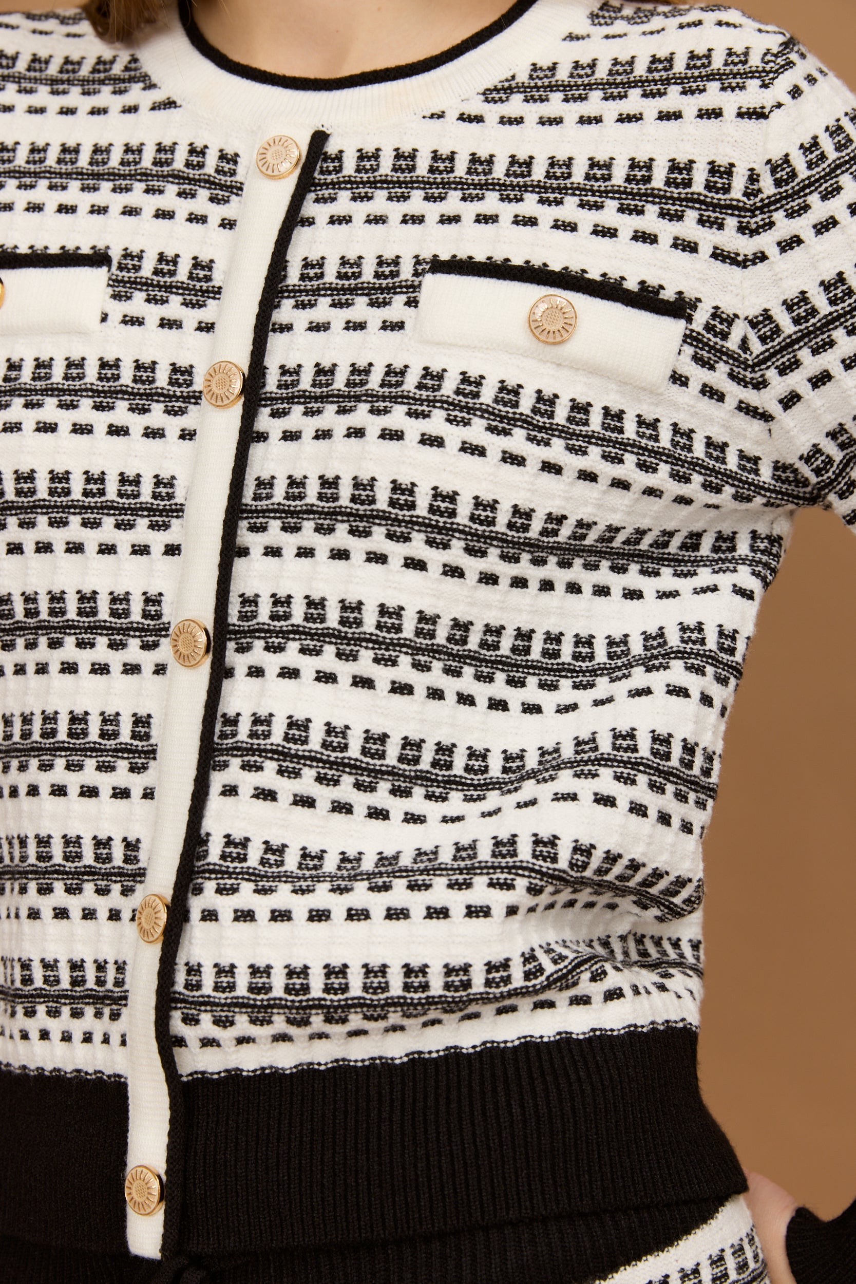 חולצת חליפת סריג פסים