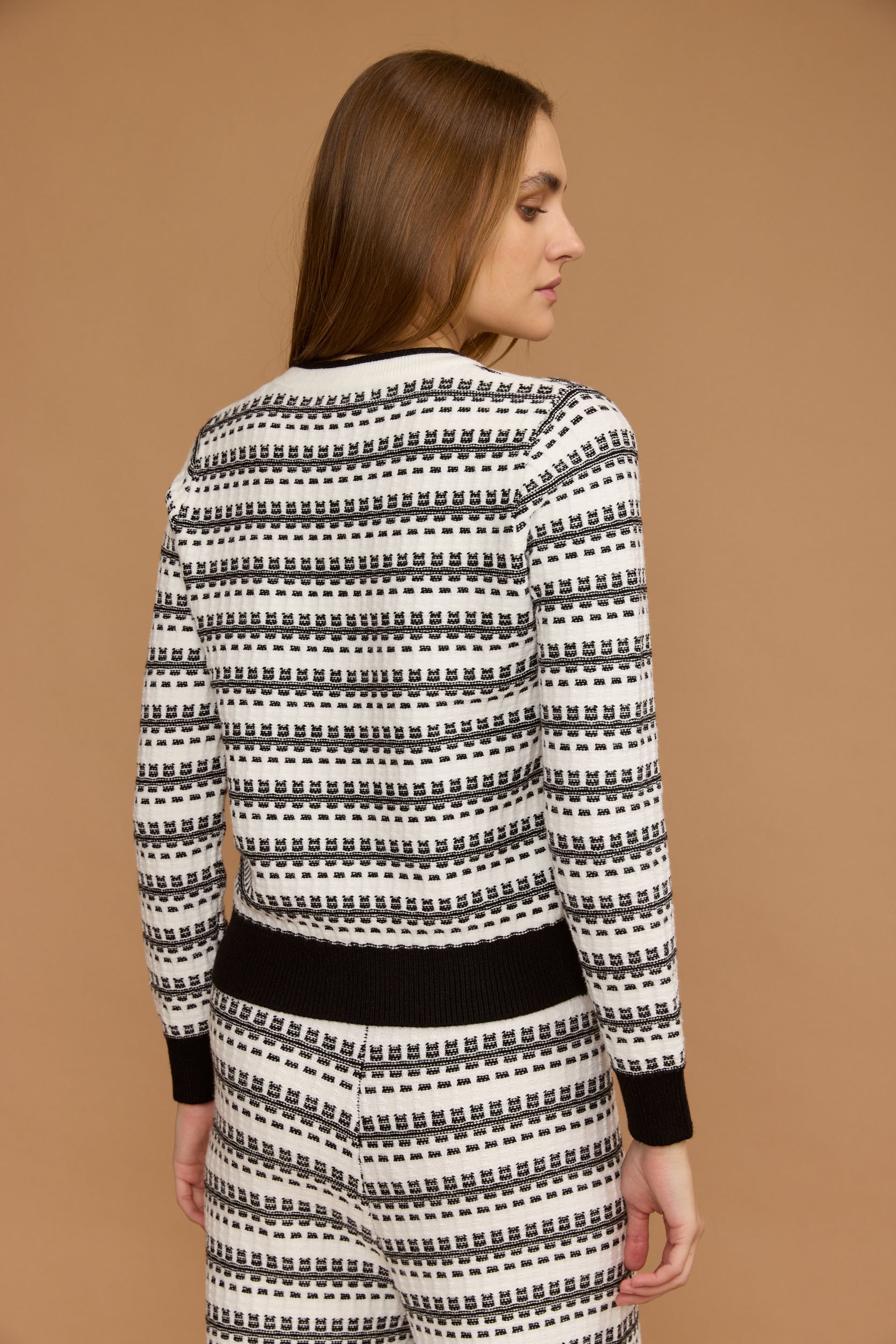 חולצת חליפת סריג פסים