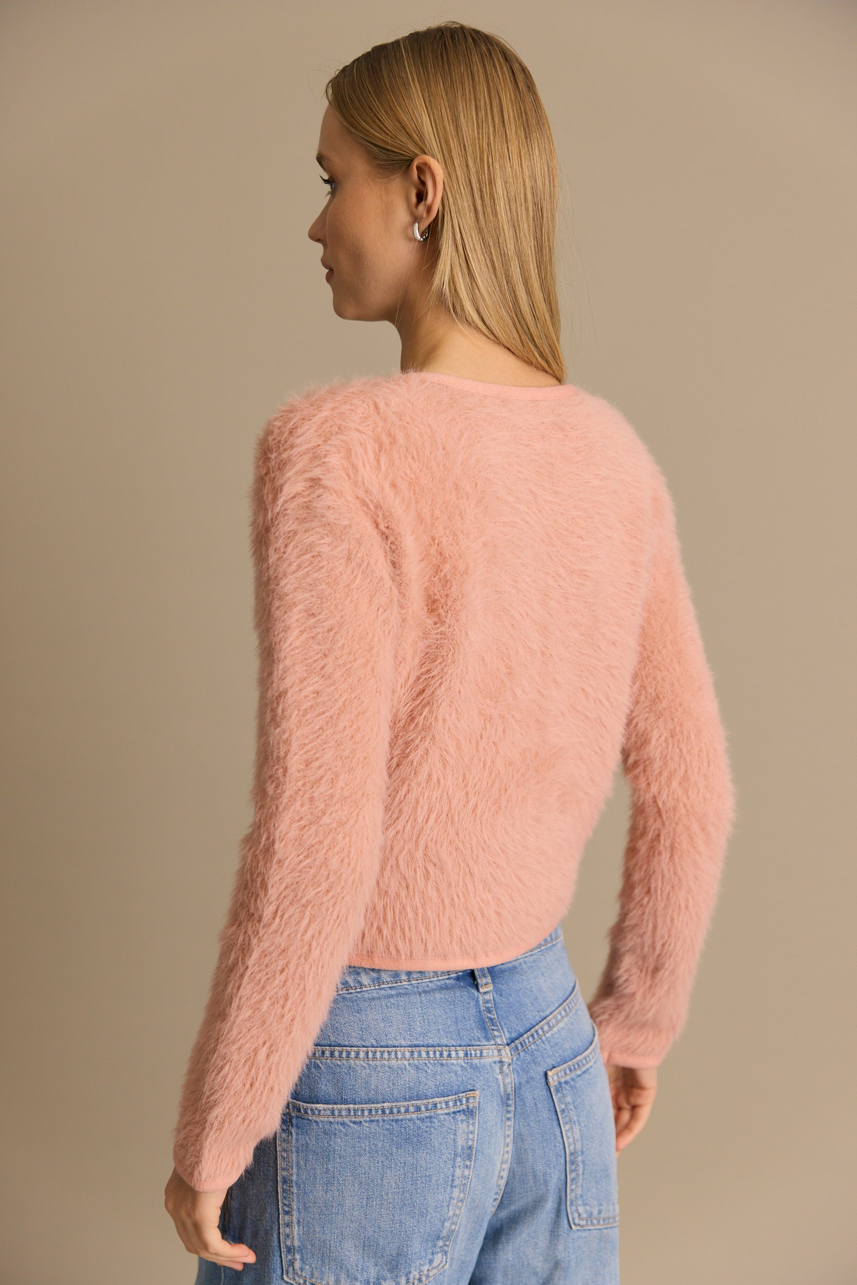 קרדיגן סריג עם כפתורי זהב