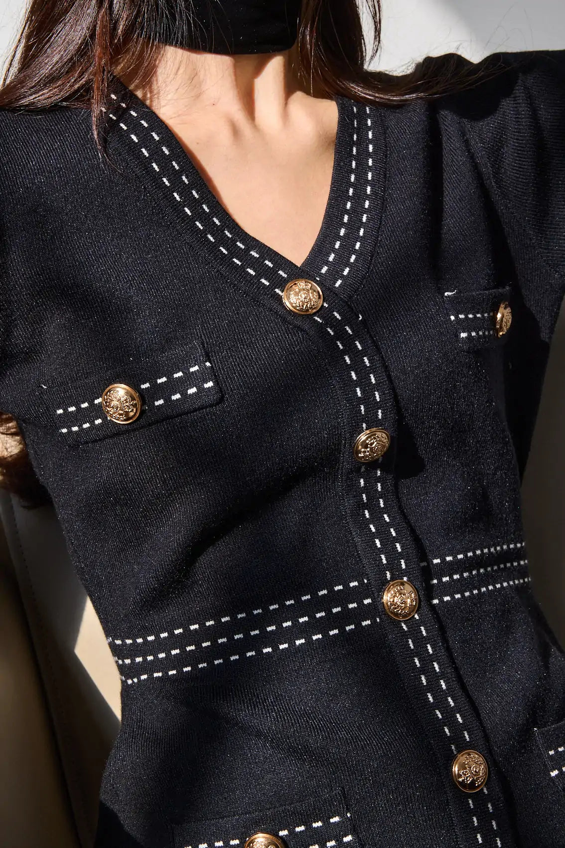 שמלת סריג גימור פסים