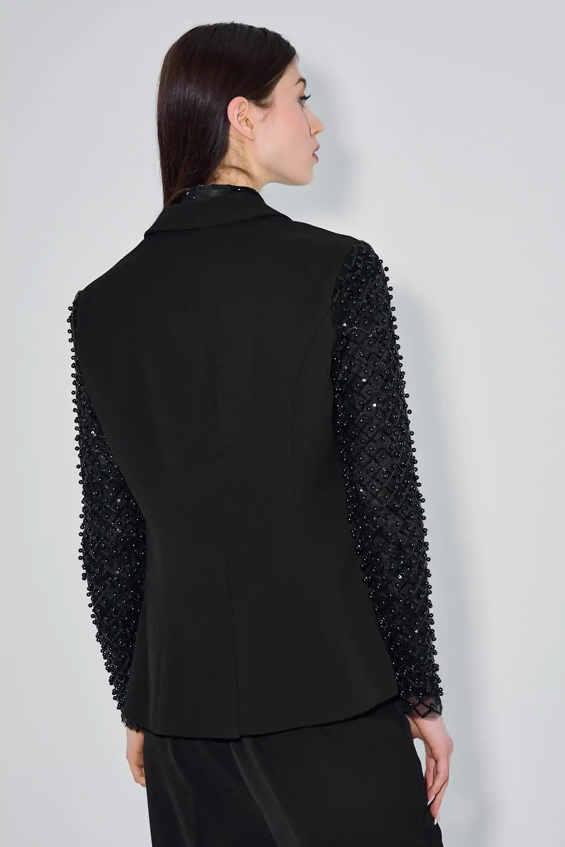 בלייזר שרוולי רשת פנינים