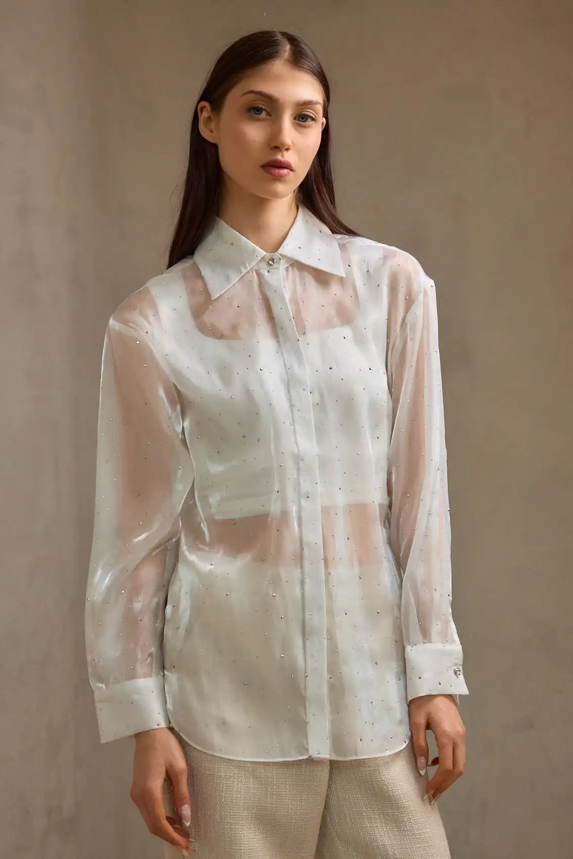 חולצת שיפון יהלומים