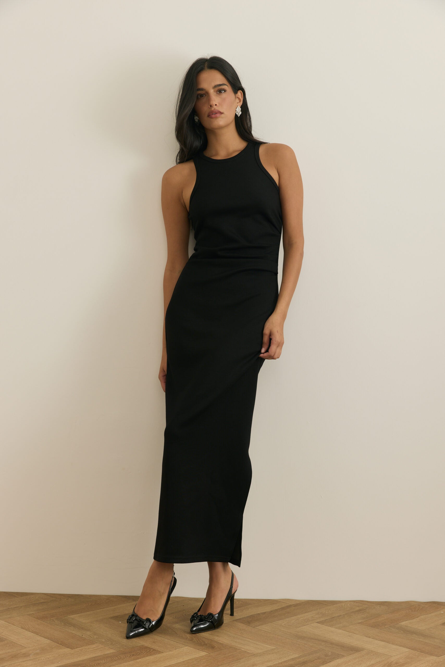 שמלת ג'רזי מקסי כיווץ