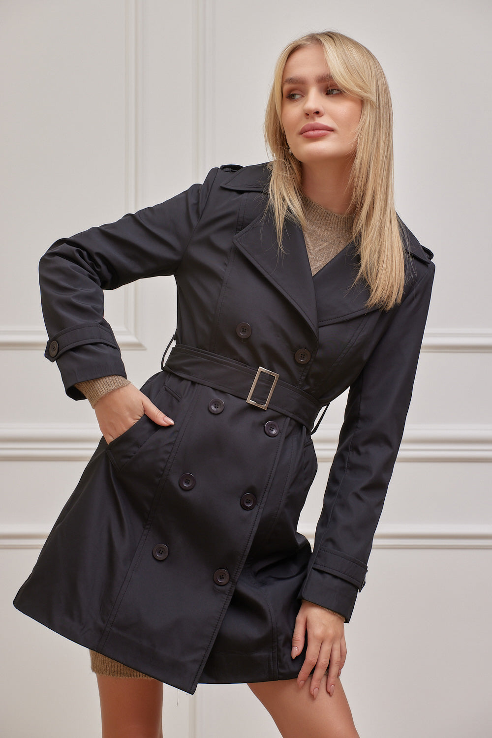 מעיל טרנצ' ארוך טרי