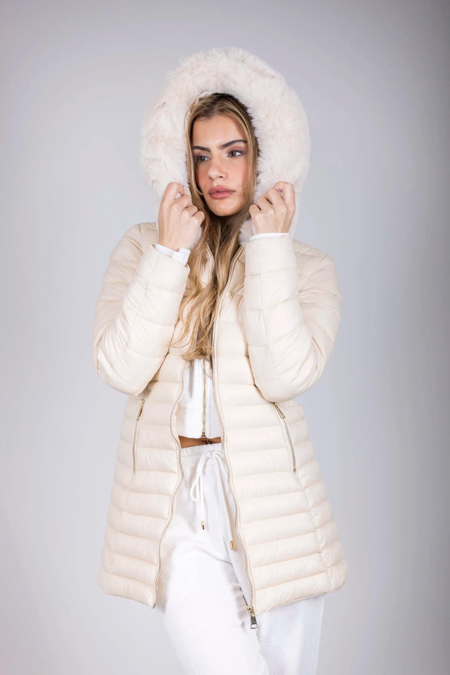 מעיל פוך פרווה ארוך