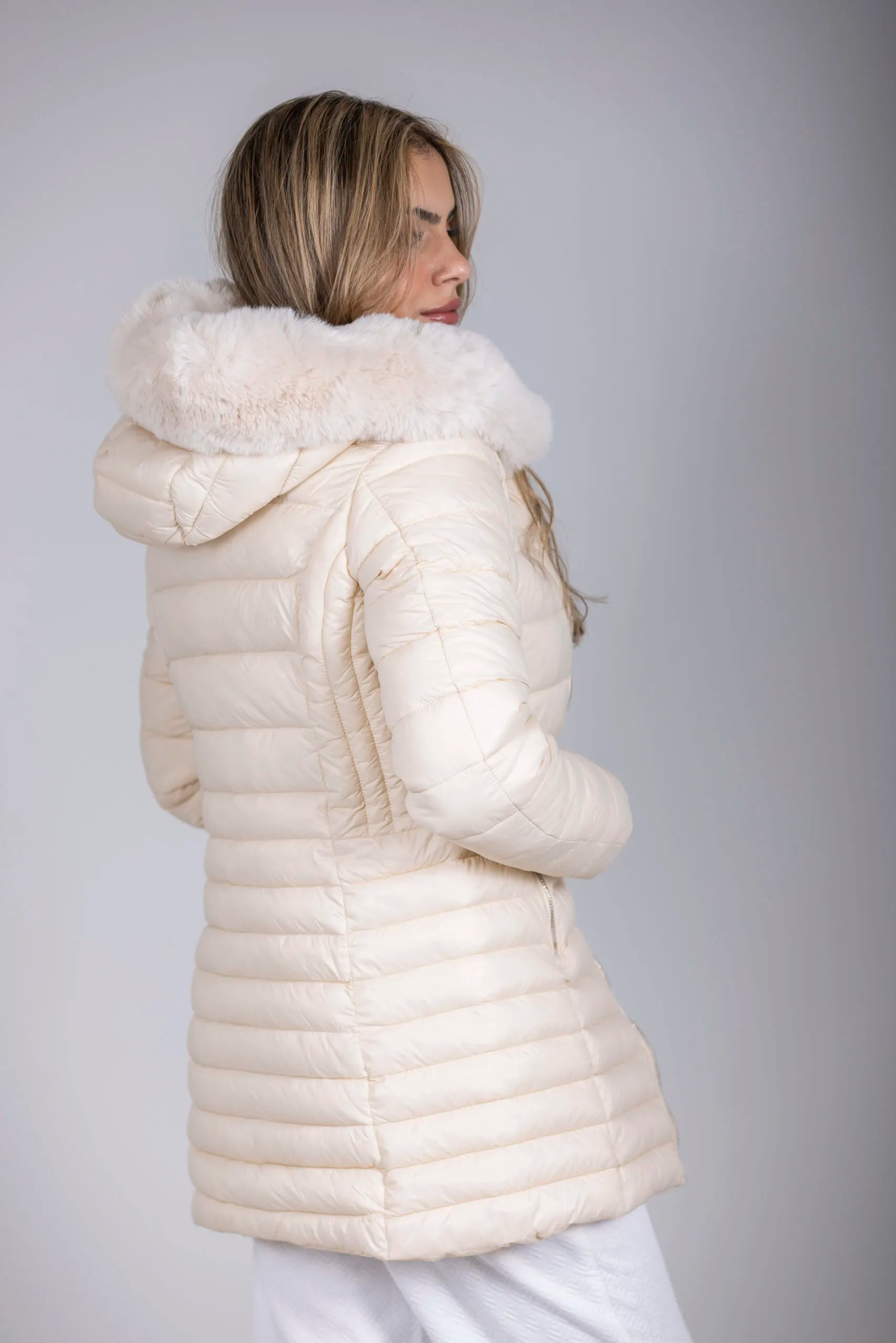 מעיל פוך פרווה ארוך