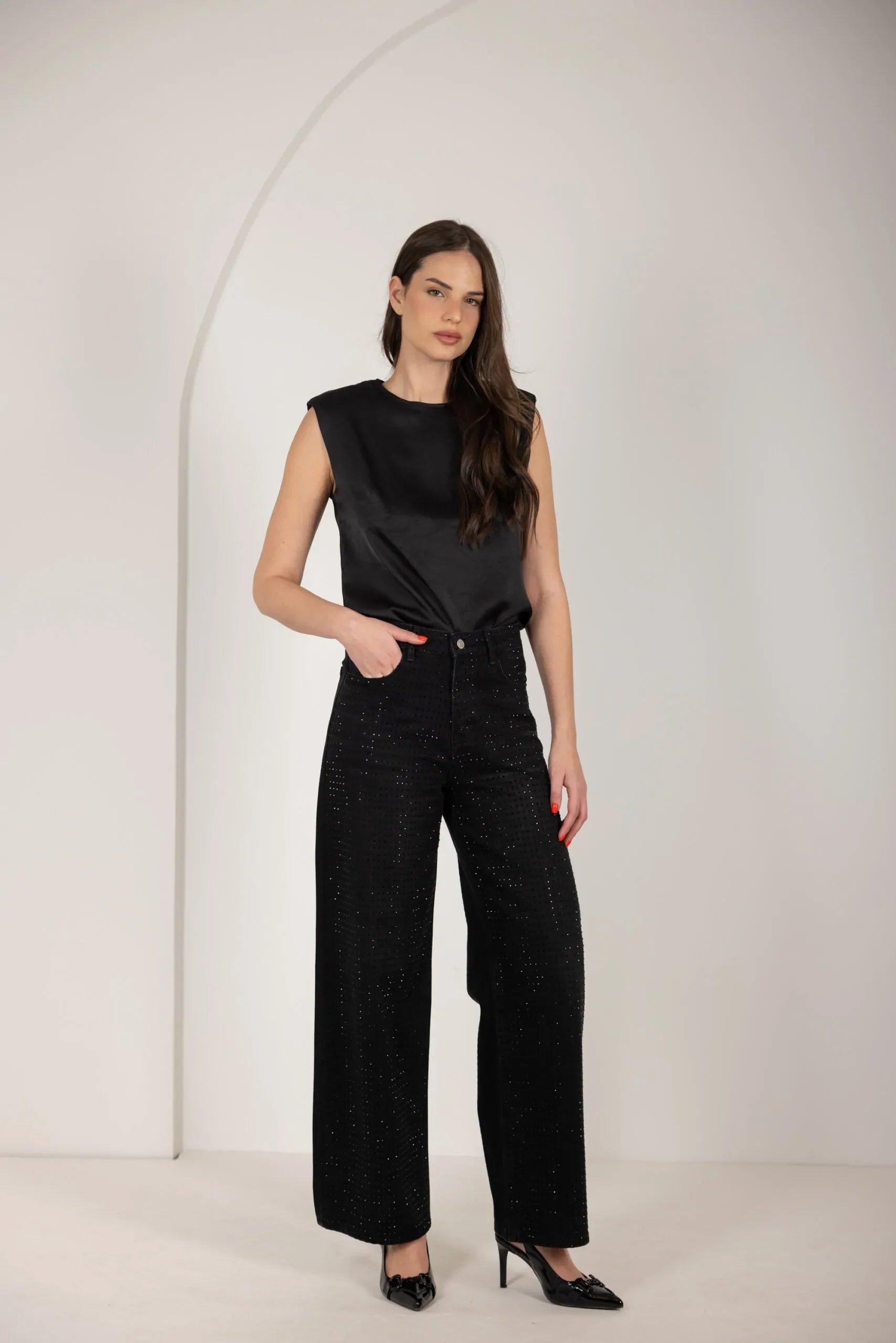 טופ סאטן מקומט