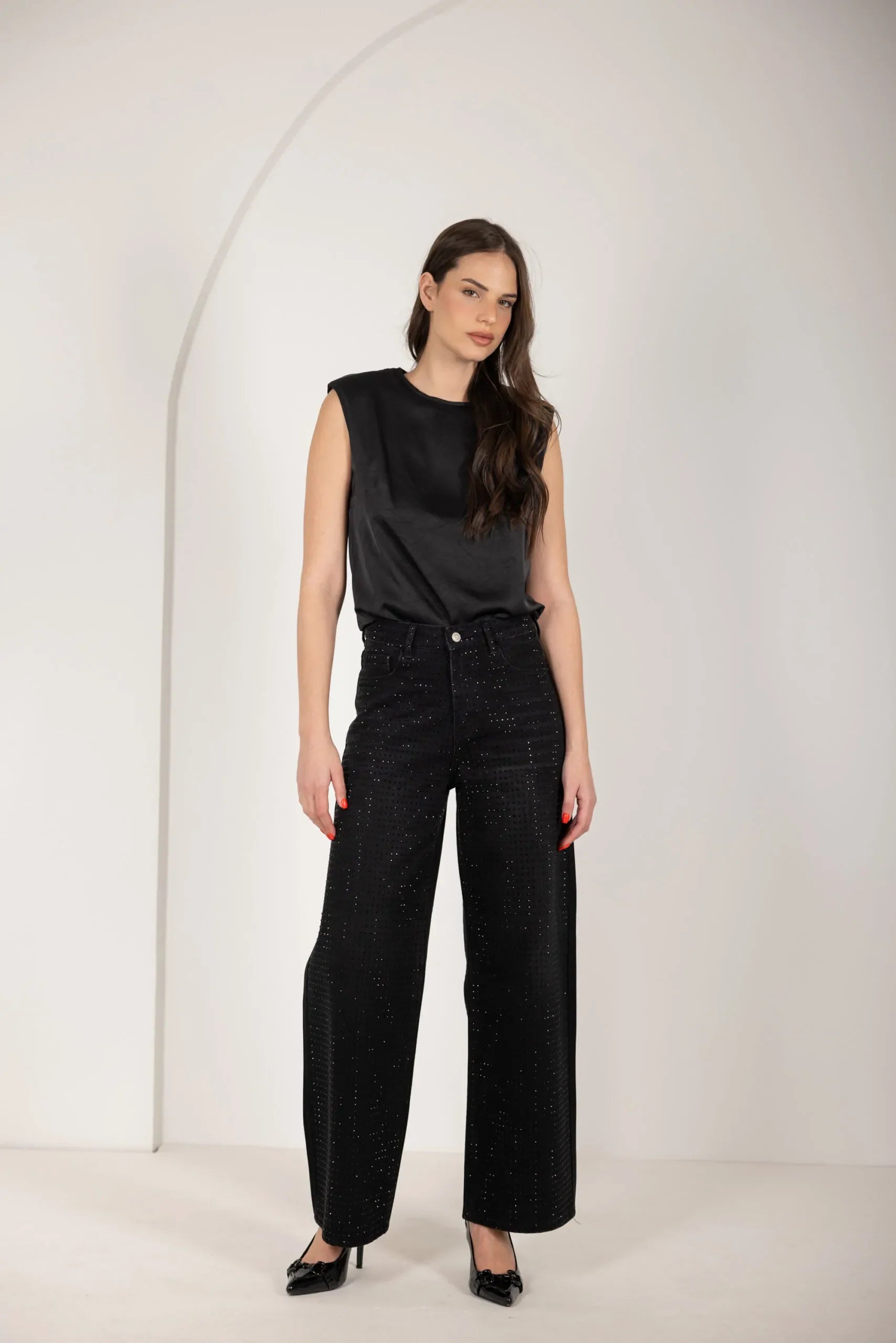 טופ סאטן מקומט