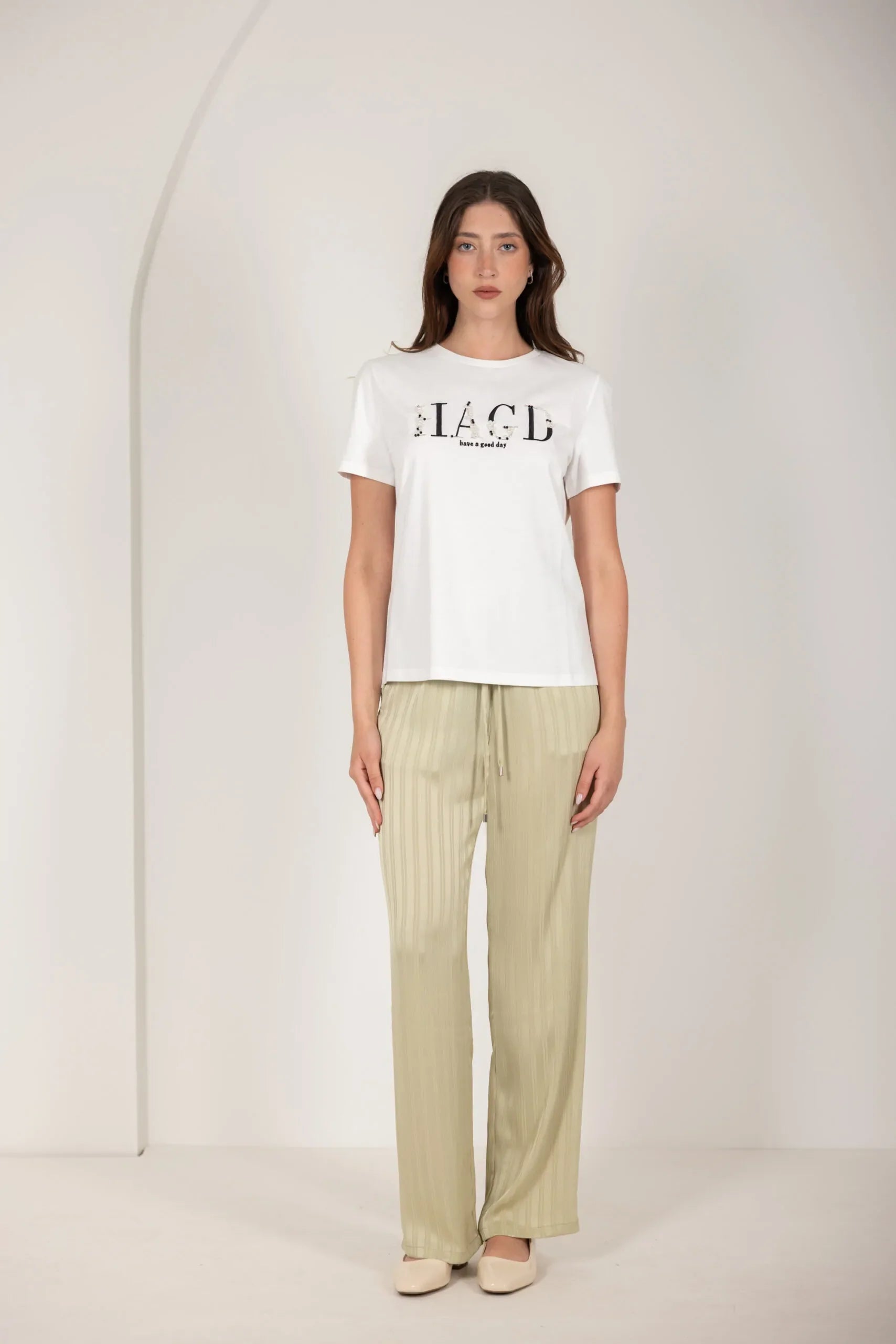 טי שירט רקמת כיתוב HAGD