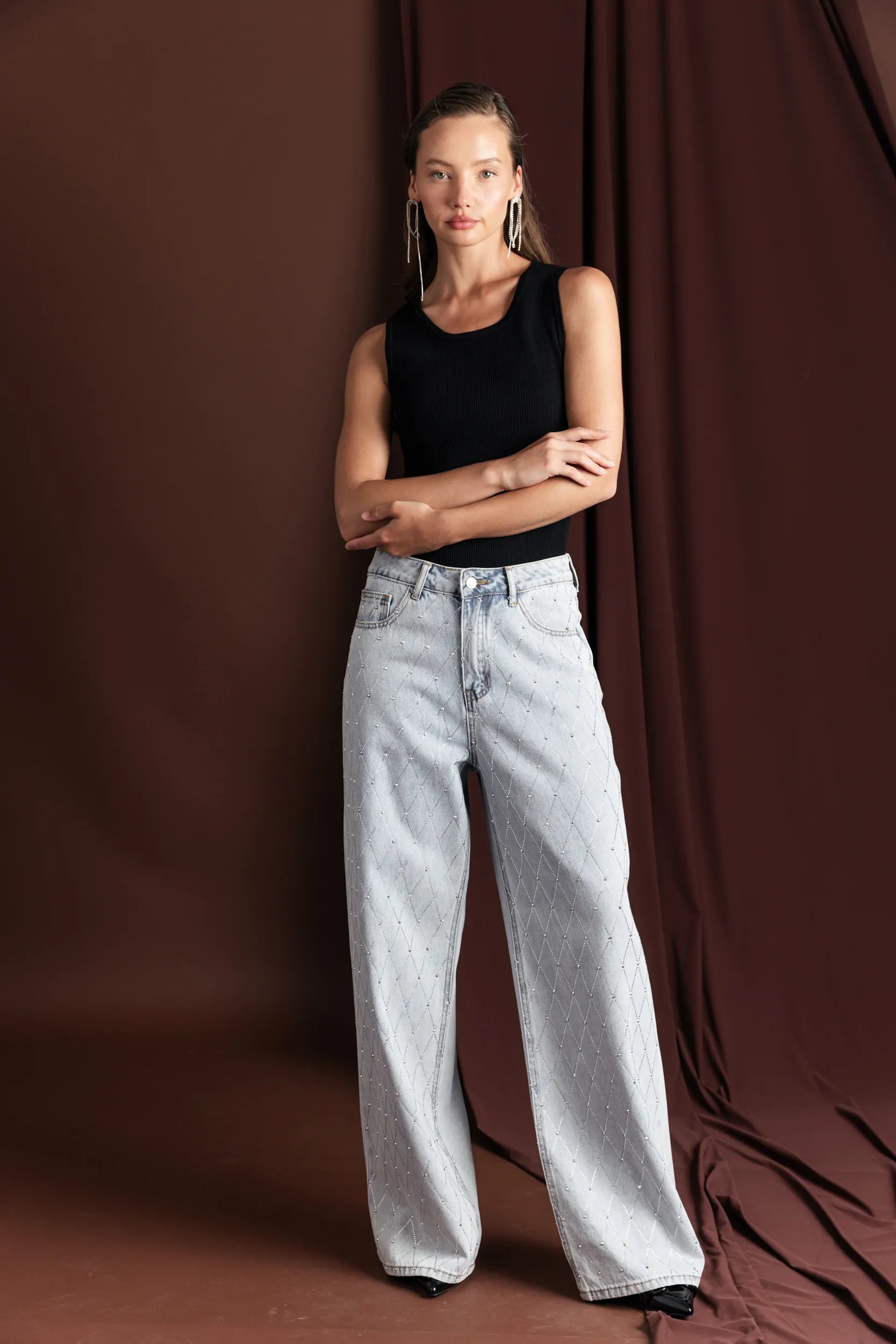 ג'ינס יהלומים מעויינים