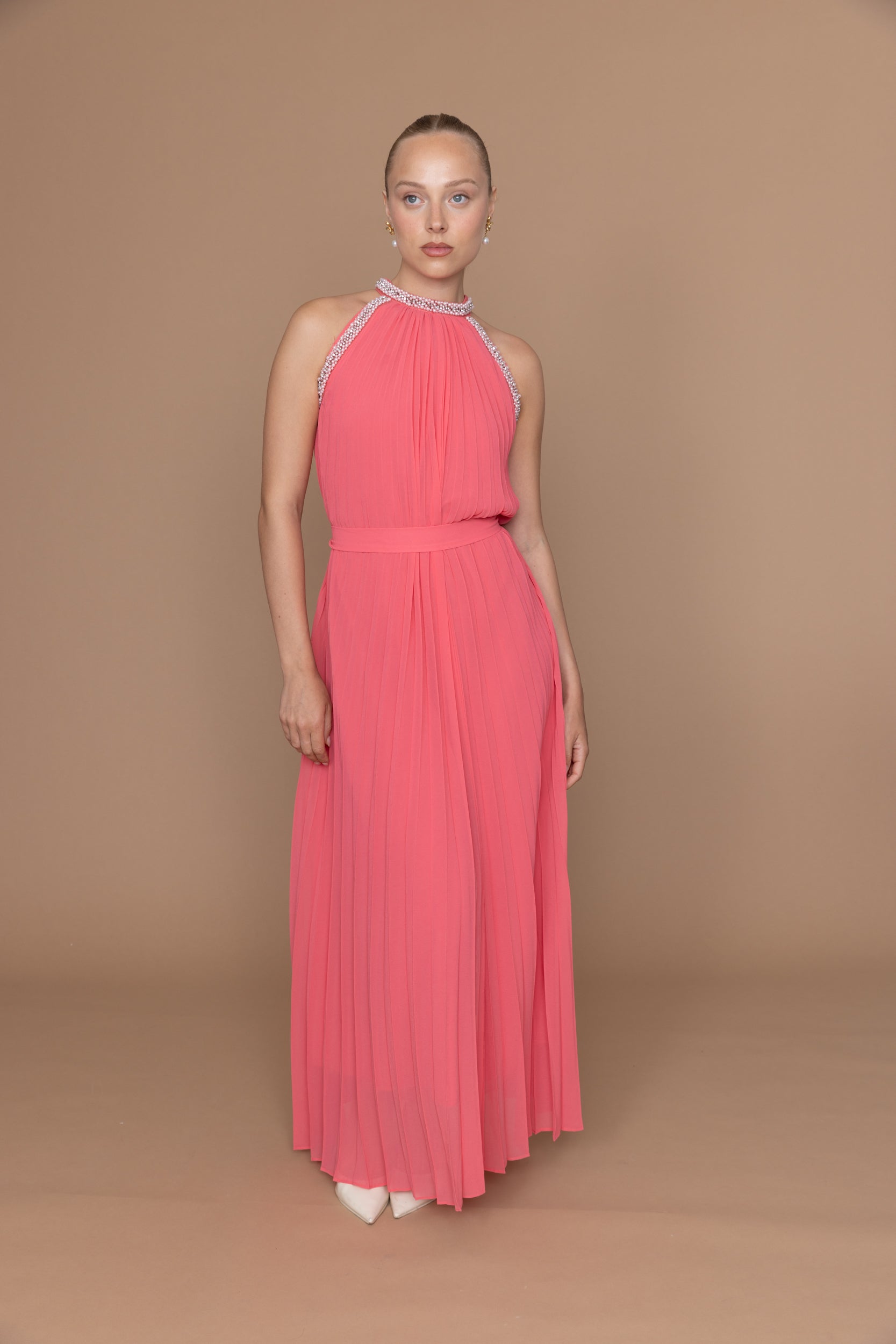 שמלת שיפון פליסה מקסי