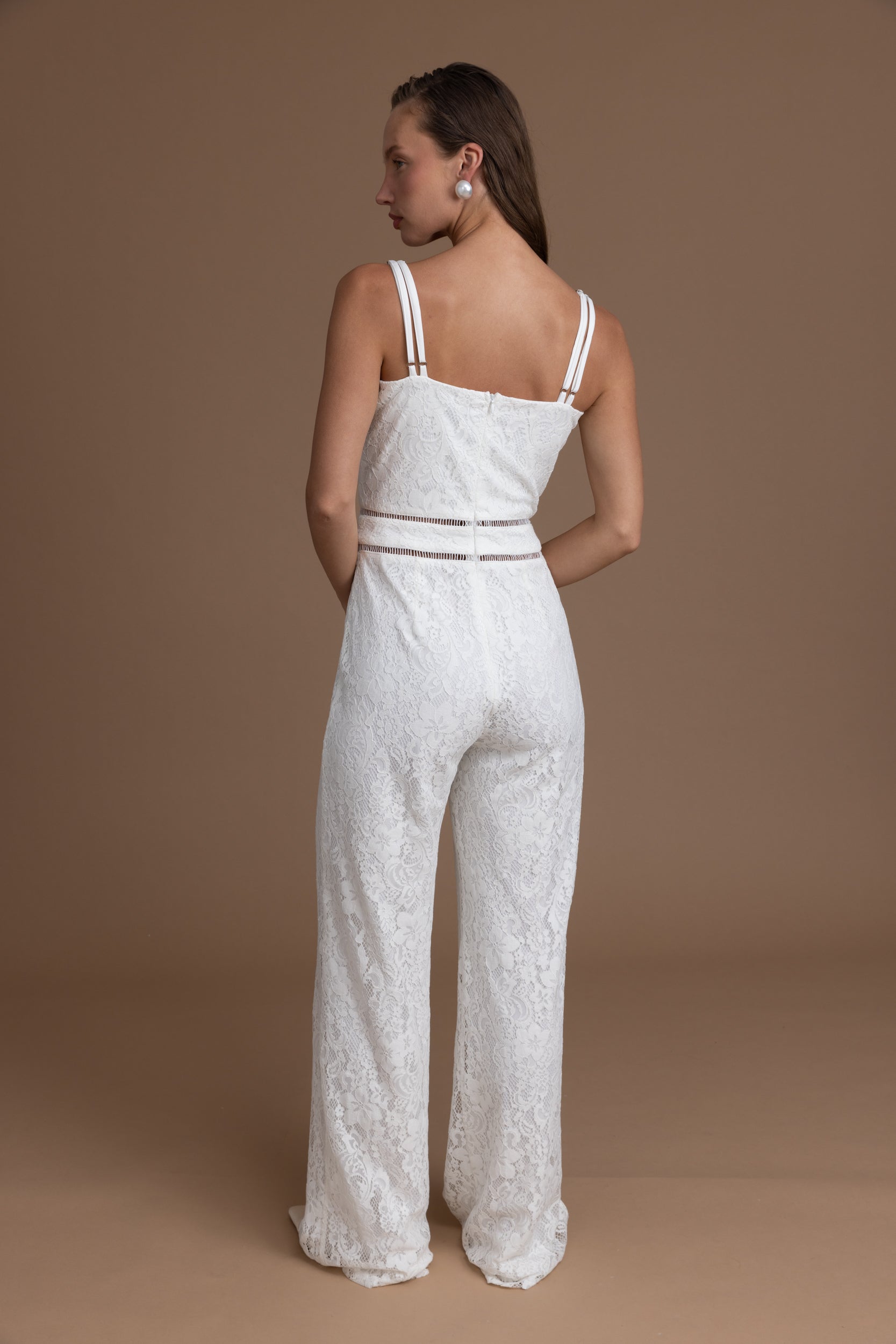 אוברול תחרה כתפיות