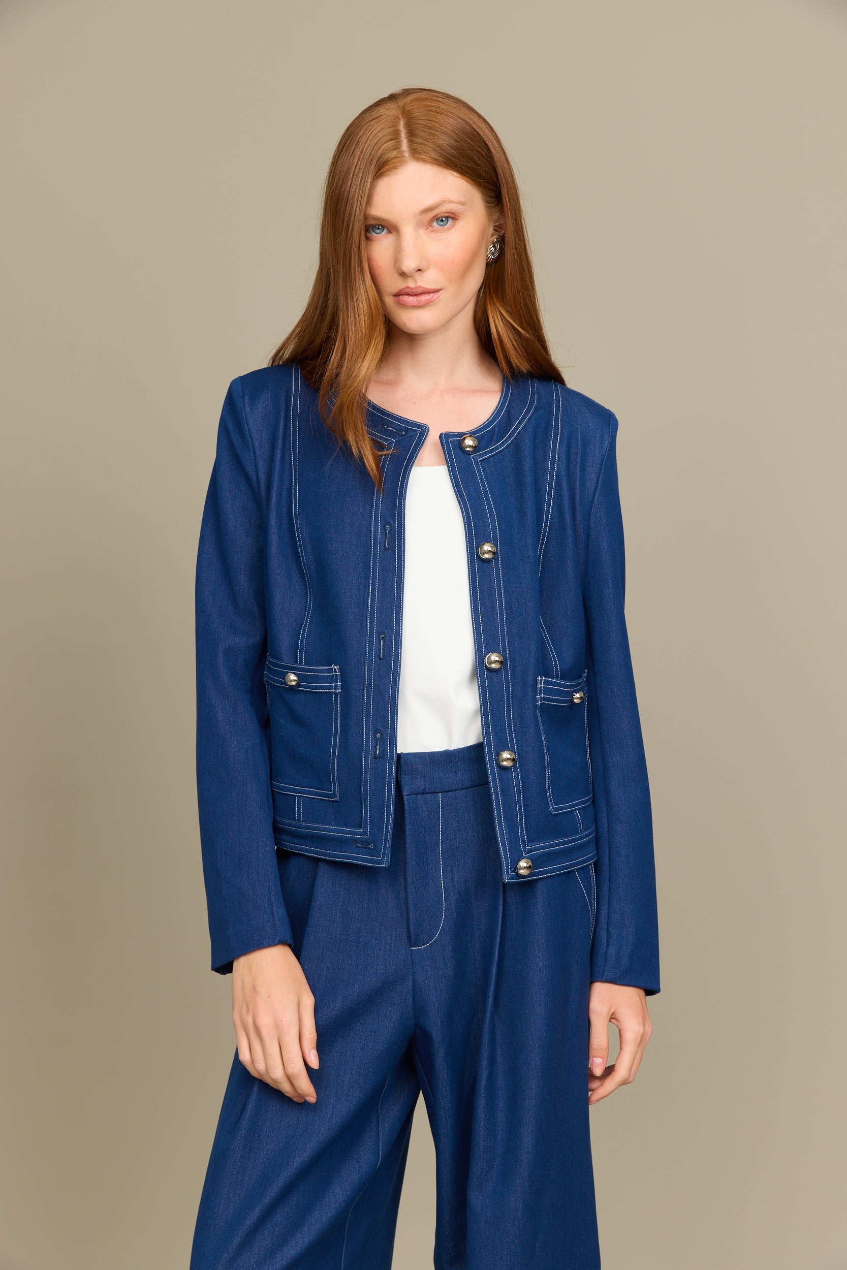 ג'קט ג'ינס כפתורים 4כיסים