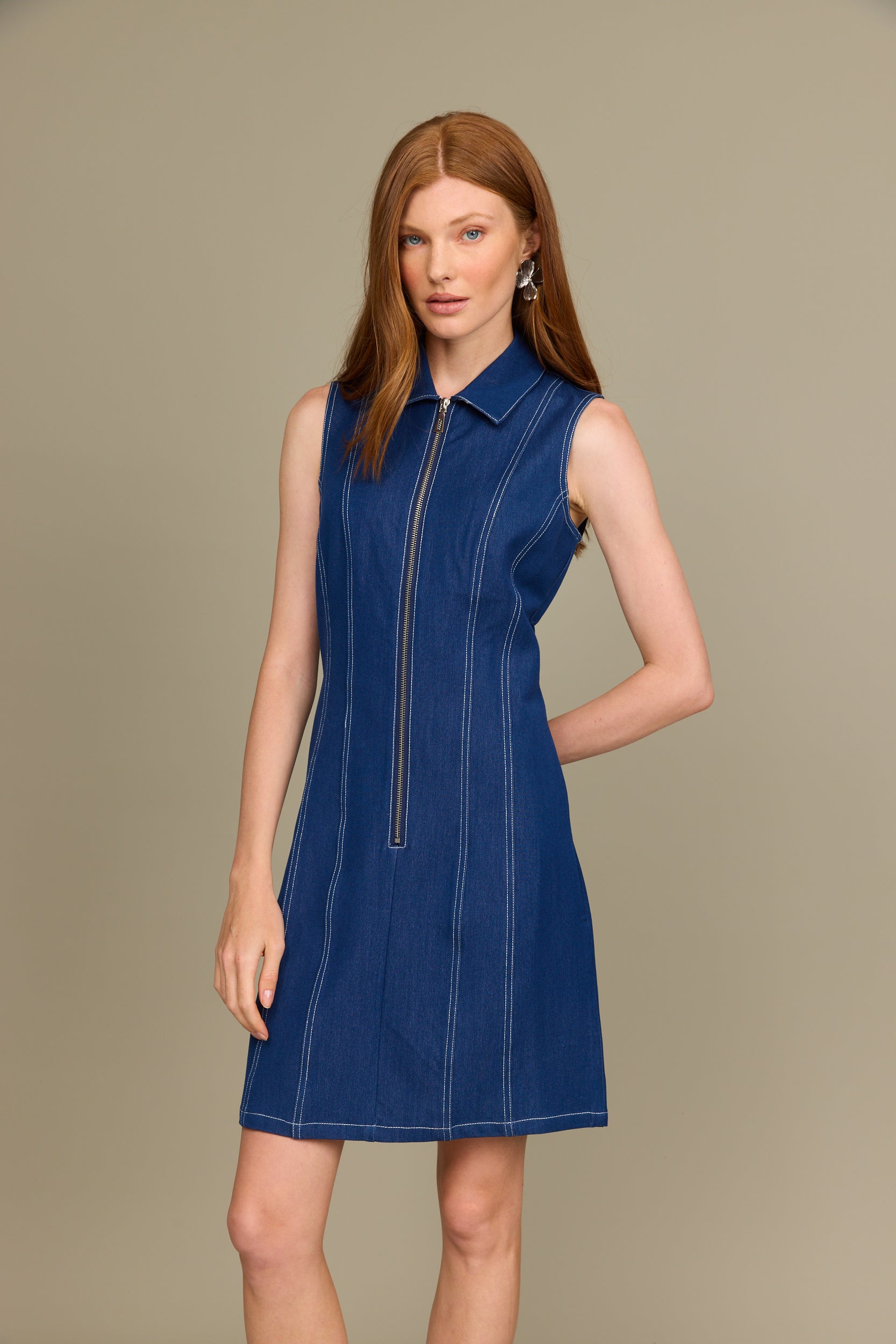 שמלת צווארון רוכסן ג'ינס