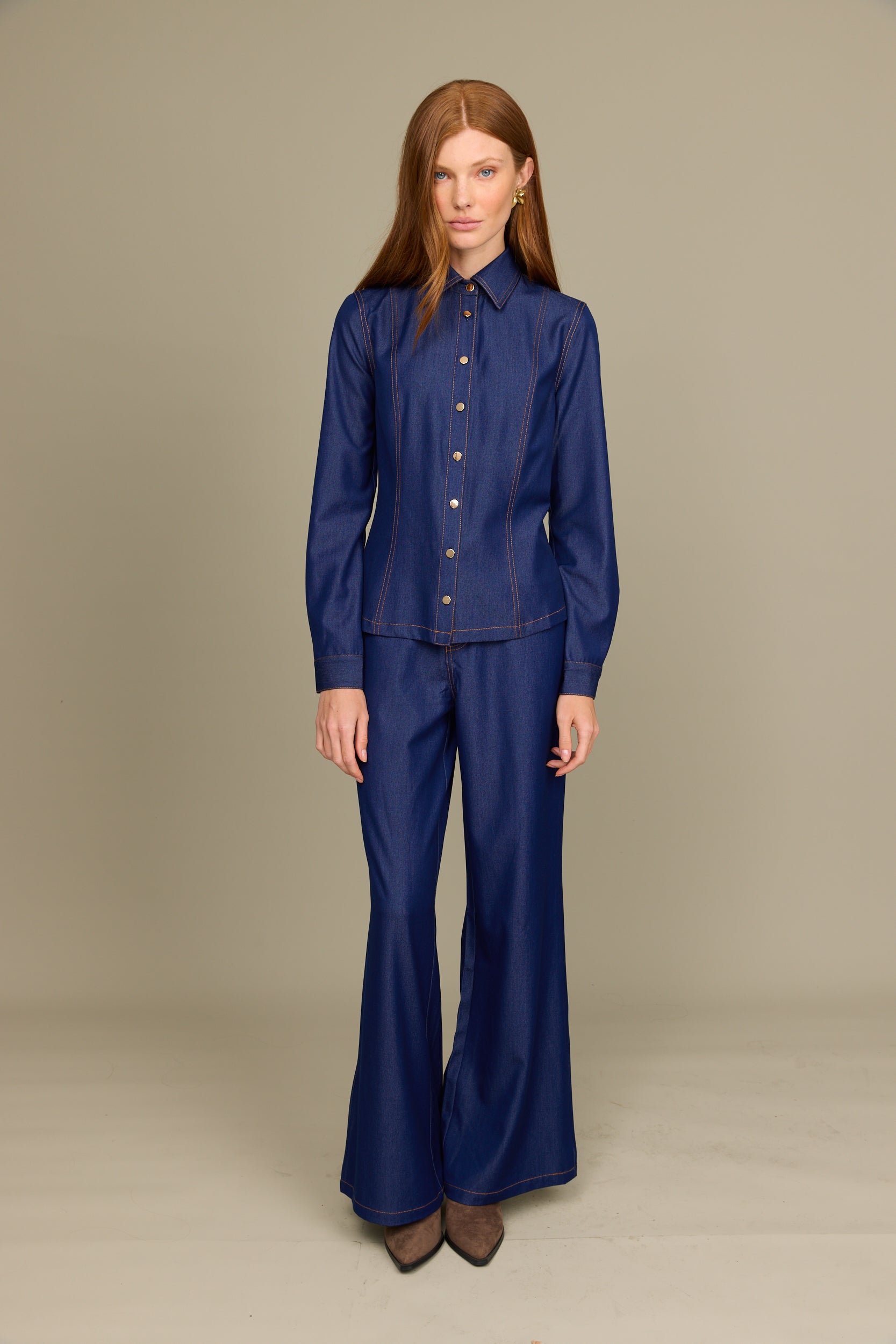 חולצה ג'ינס מכופתרת טנסל