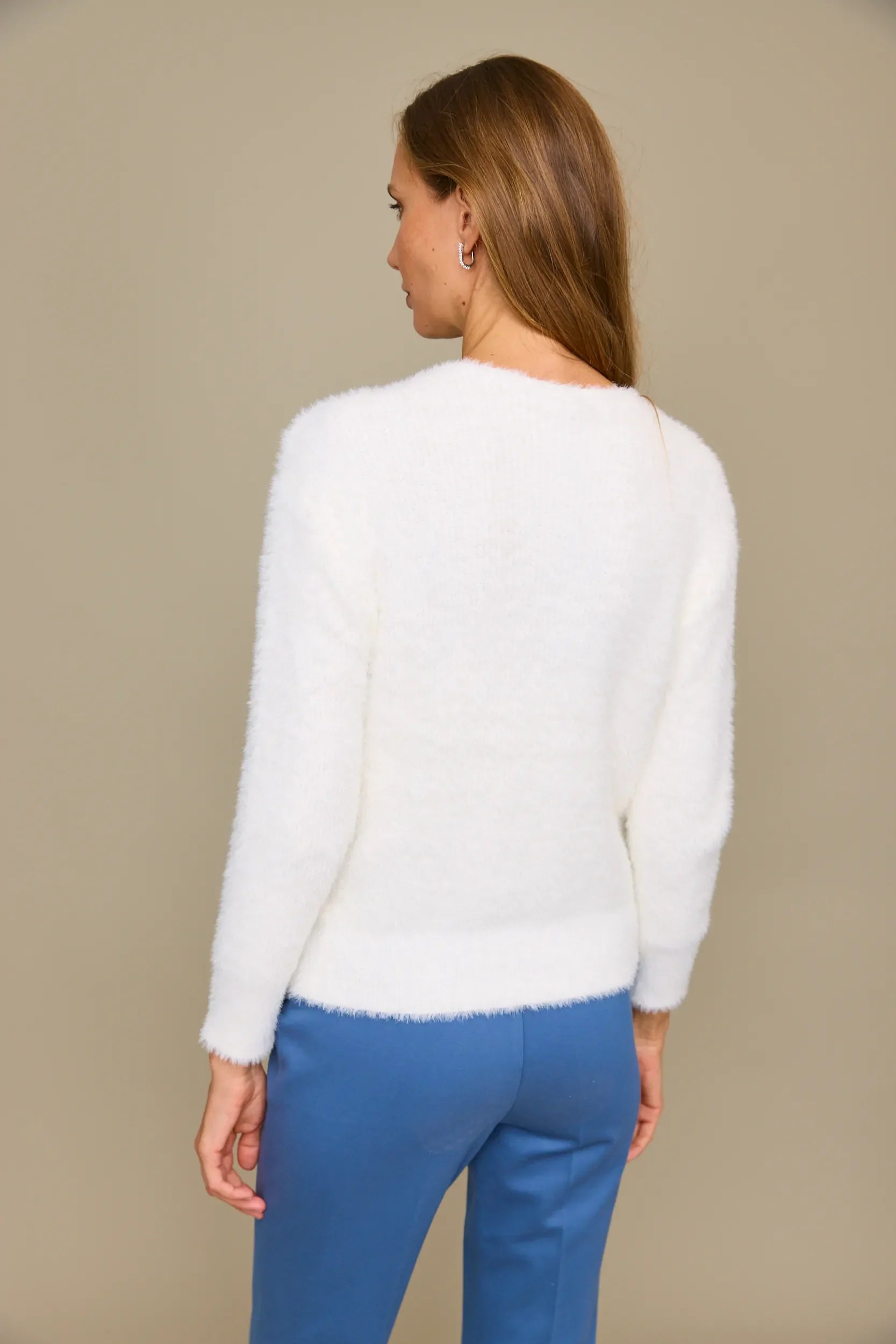 סריג פנינים צווארון רוכסן