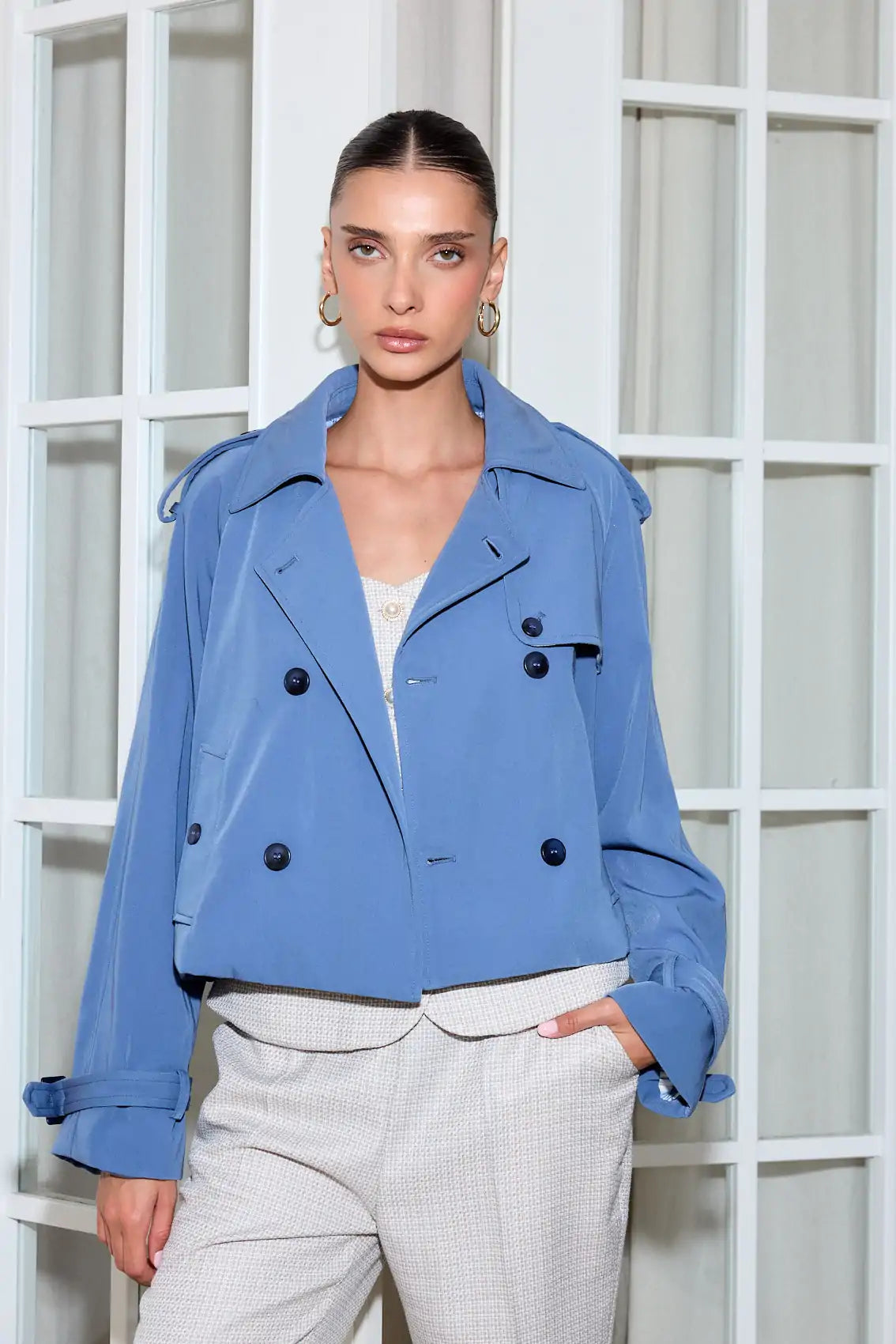 מעיל טרנצ' קצר