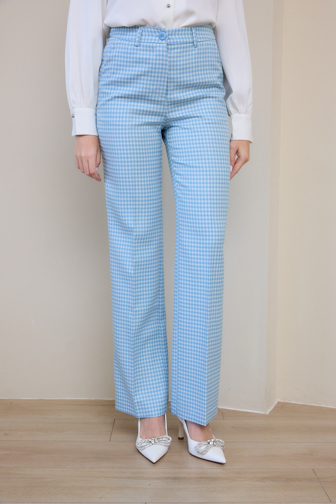 מכנסיים טוויד משבצות