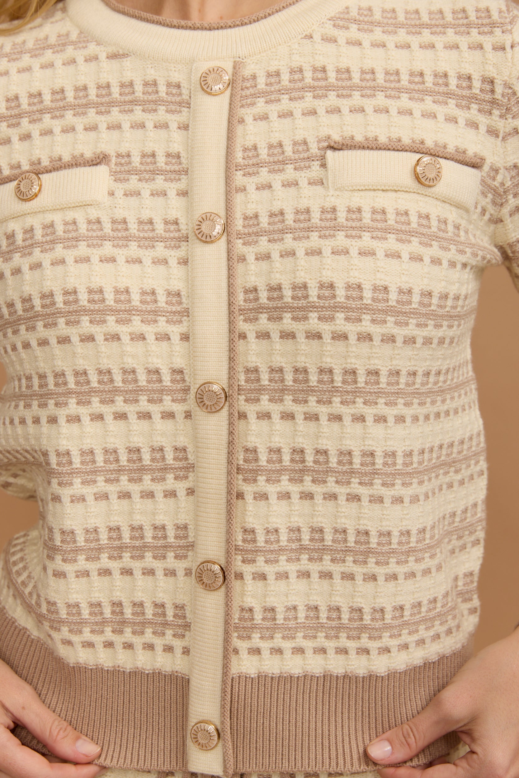 חולצת חליפת סריג פסים