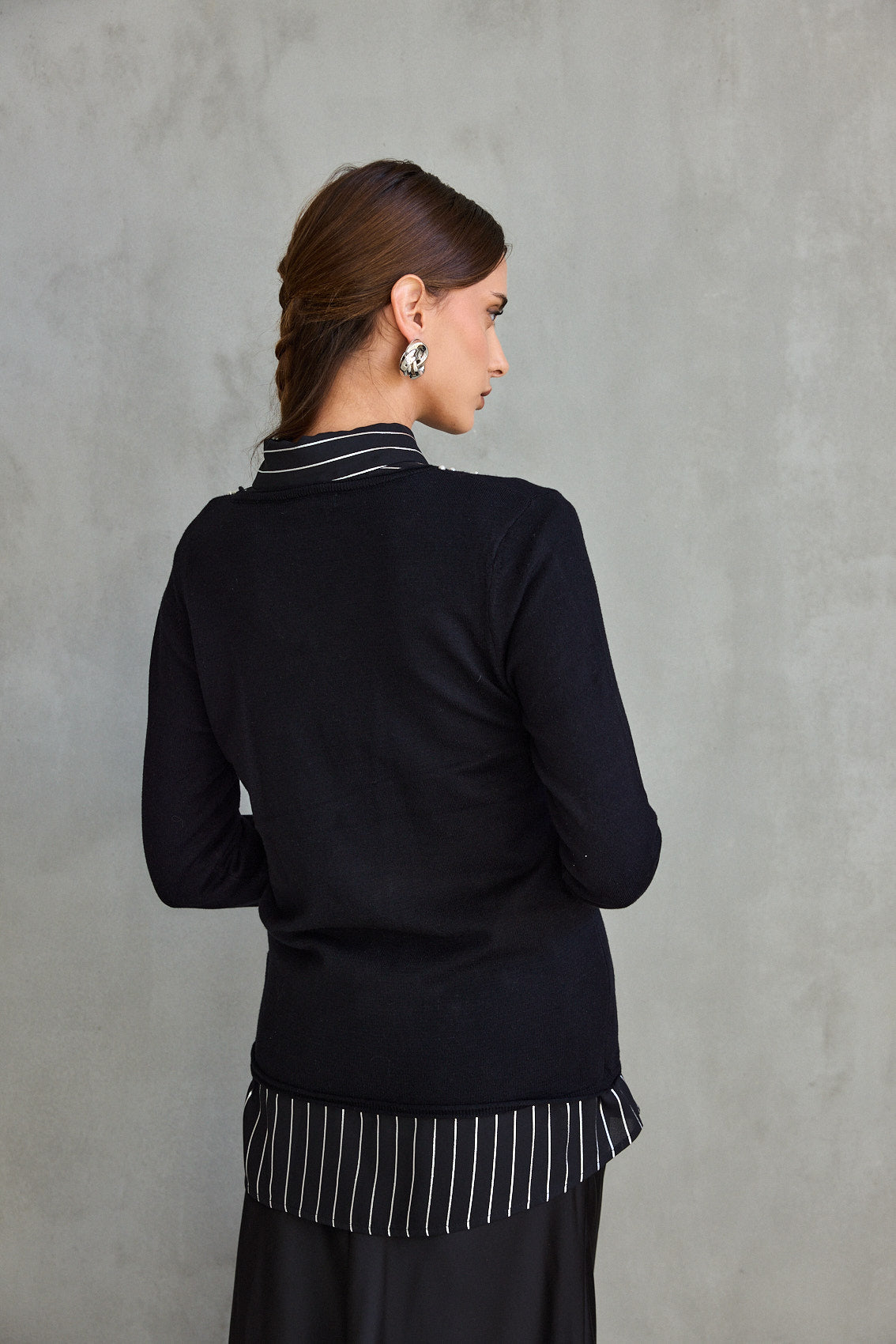 סריג קל מחשוף פנינים