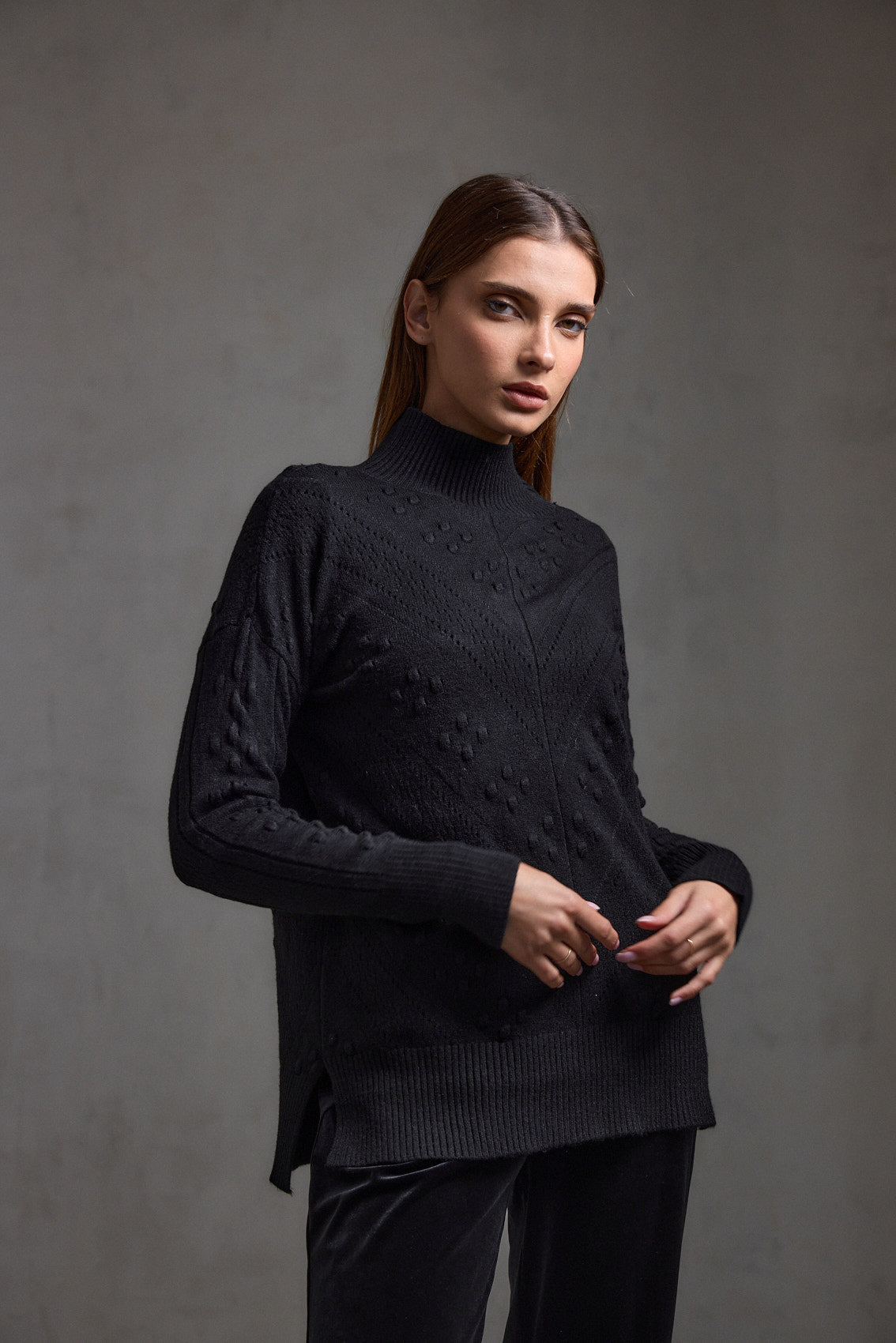 סריג גולף עם צמות