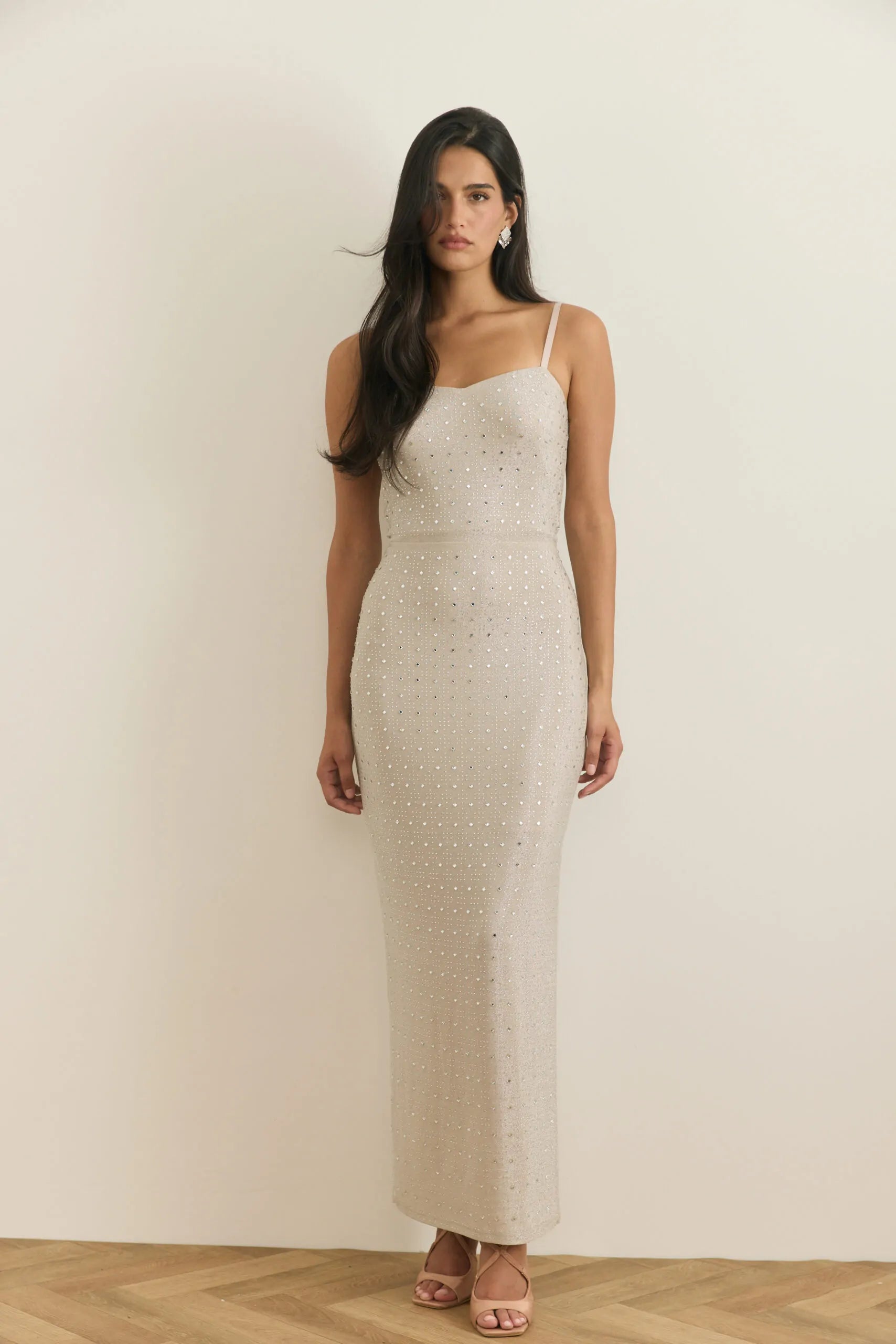 שמלת סריג יהלומים מרובעים